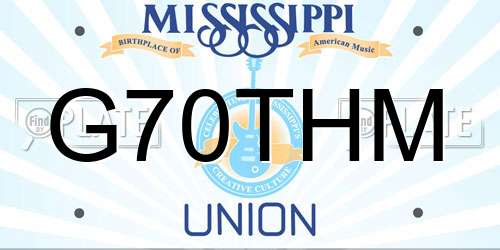 G70THM Mississippi License Plate