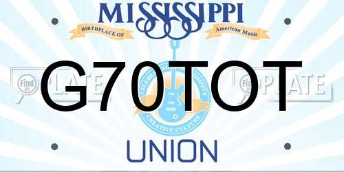 G70TOT Mississippi License Plate