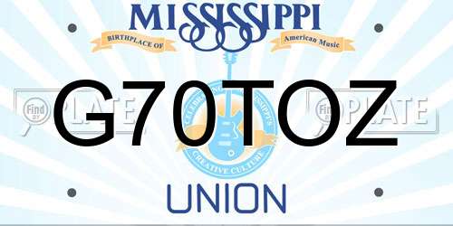 G70TOZ Mississippi License Plate