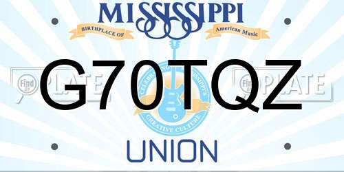 G70TQZ Mississippi License Plate