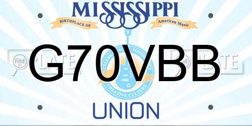 G70VBB Mississippi License Plate
