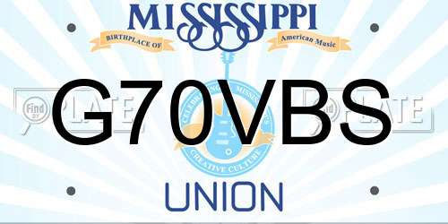 G70VBS Mississippi License Plate