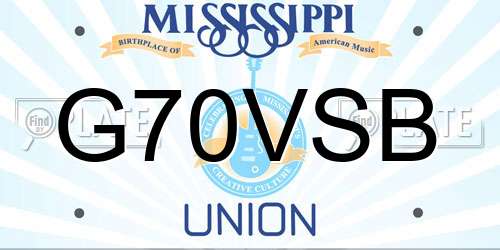 G70VSB Mississippi License Plate