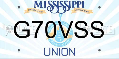 G70VSS Mississippi License Plate