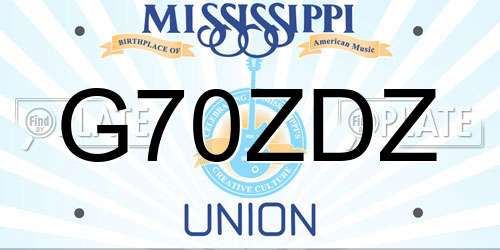 G70ZDZ Mississippi License Plate