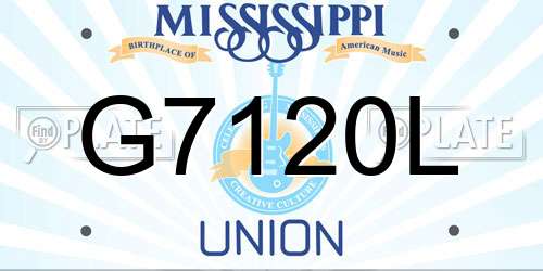 G7120L Mississippi License Plate