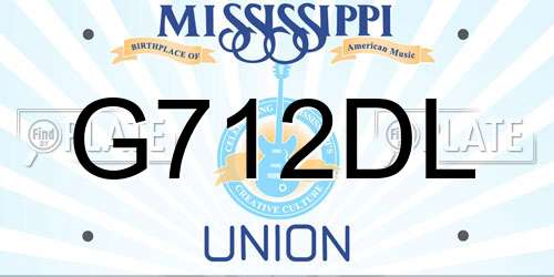 G712DL Mississippi License Plate