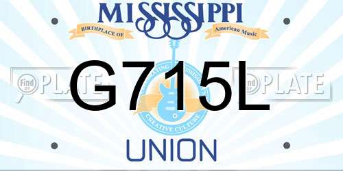 G715L Mississippi License Plate