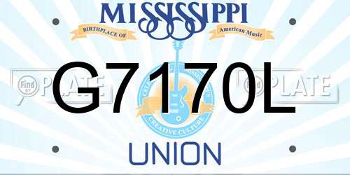 G7170L Mississippi License Plate