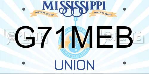 G71MEB Mississippi License Plate