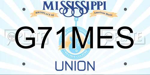 G71MES Mississippi License Plate