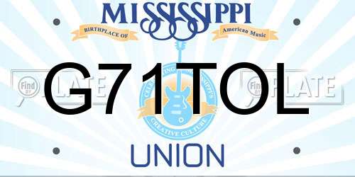 G71TOL Mississippi License Plate
