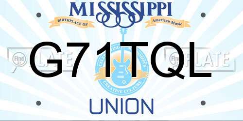 G71TQL Mississippi License Plate