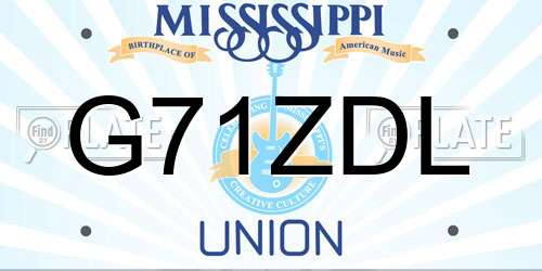G71ZDL Mississippi License Plate