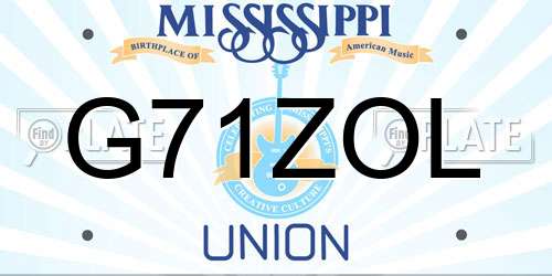 G71ZOL Mississippi License Plate