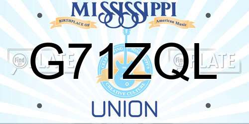 G71ZQL Mississippi License Plate