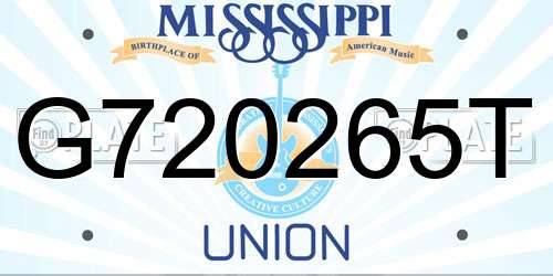 G720265T Mississippi License Plate