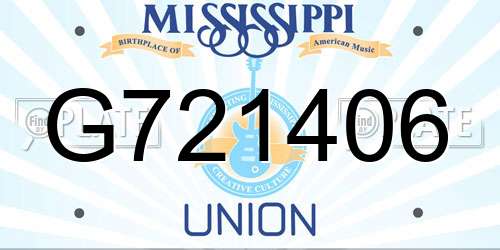 G721406 Mississippi License Plate