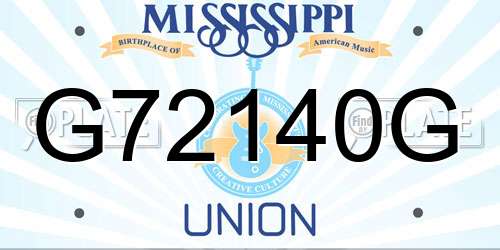 G72140G Mississippi License Plate