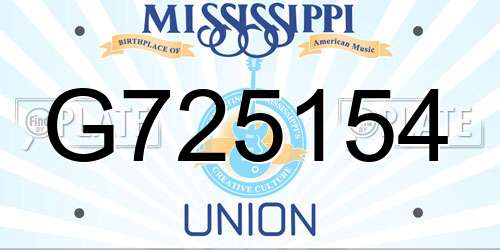 G725154 Mississippi License Plate