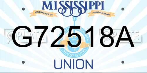 G72518A Mississippi License Plate