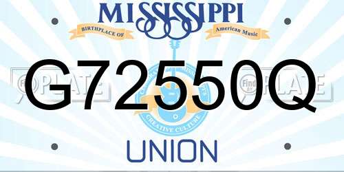 G72550Q Mississippi License Plate