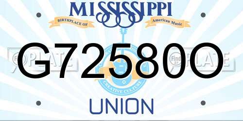 G72580O Mississippi License Plate