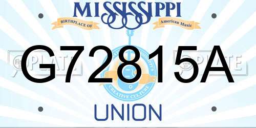 G72815A Mississippi License Plate