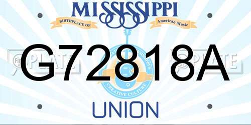 G72818A Mississippi License Plate