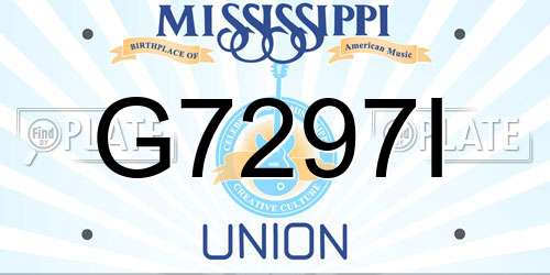 G7297I Mississippi License Plate