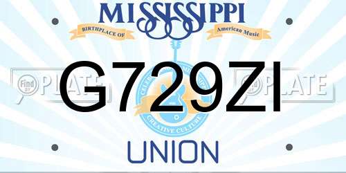 G729ZI Mississippi License Plate