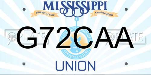 G72CAA Mississippi License Plate