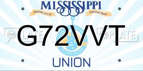 G72VVT Mississippi License Plate
