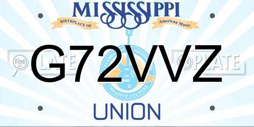 G72VVZ Mississippi License Plate