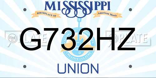 G732HZ Mississippi License Plate