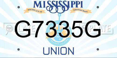 G7335G Mississippi License Plate