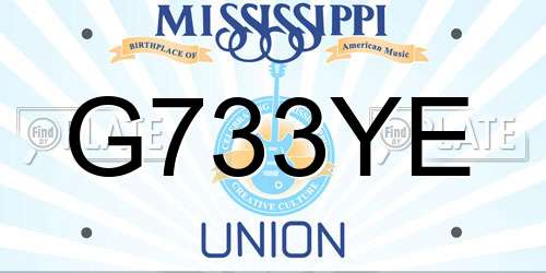G733YE Mississippi License Plate
