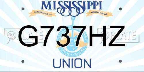 G737HZ Mississippi License Plate