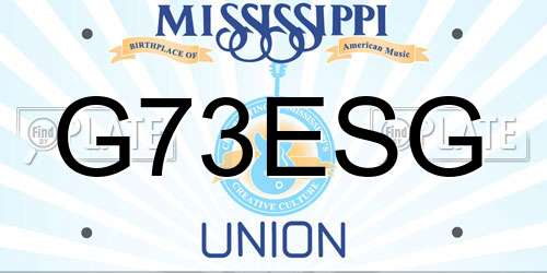 G73ESG Mississippi License Plate