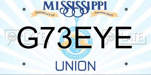 G73EYE Mississippi License Plate