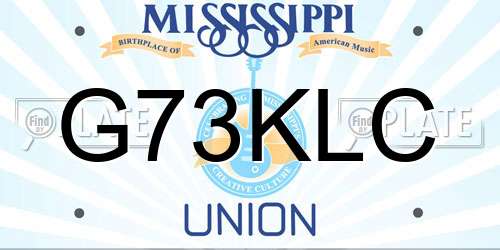 G73KLC Mississippi License Plate