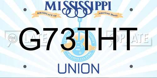 G73THT Mississippi License Plate