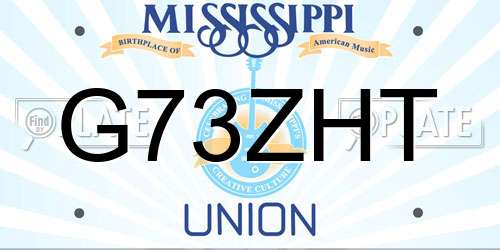 G73ZHT Mississippi License Plate