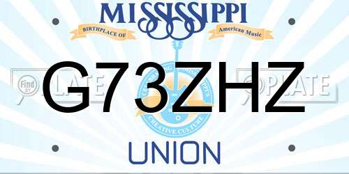 G73ZHZ Mississippi License Plate