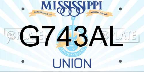 G743AL Mississippi License Plate