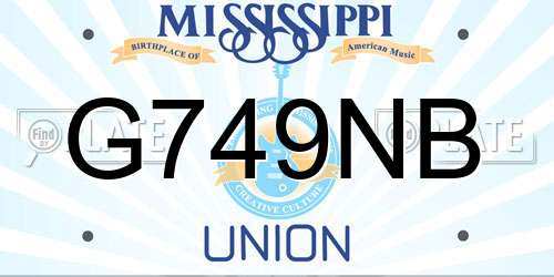 G749NB Mississippi License Plate