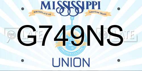 G749NS Mississippi License Plate