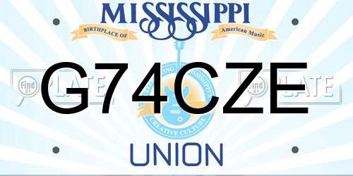 G74CZE Mississippi License Plate