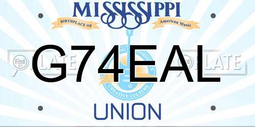 G74EAL Mississippi License Plate