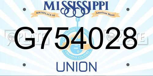 G754028 Mississippi License Plate